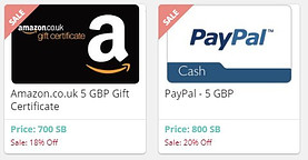 Amazon and paypal giftcards from swagbucks