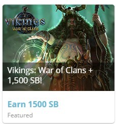 Photo of swagbucks offered for playing Vikings: War of Clans